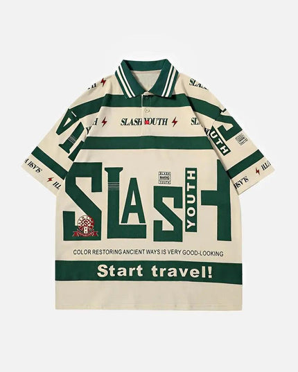 Oversized Slash Polo Shirt