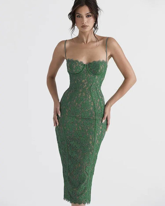 Elegant Backless Midi Dress