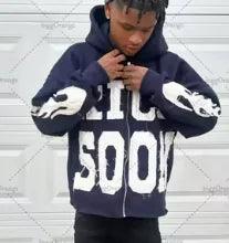 Letter Embroidered Oversized Hoodie