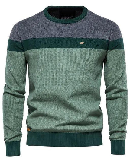 Spliced Cotton Sweater