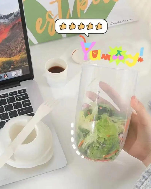 Cup Container with Fork Set