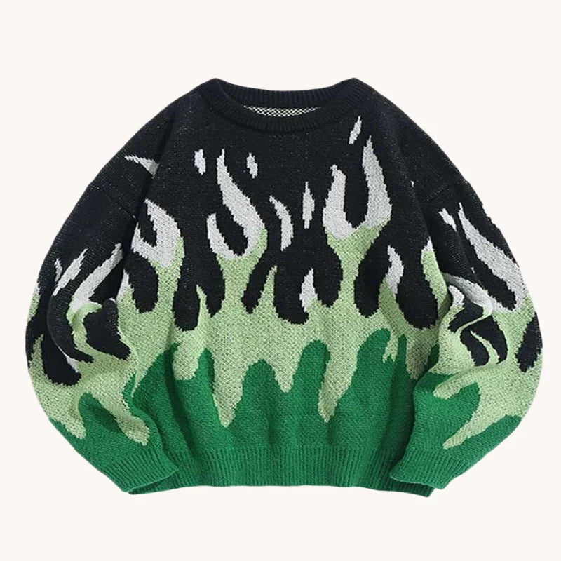 Flame Graphic Sweater