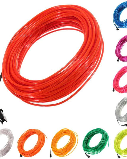 Neon LED Light Glow EL Wire String Strip Rope Tube Decor Car Party + Controller