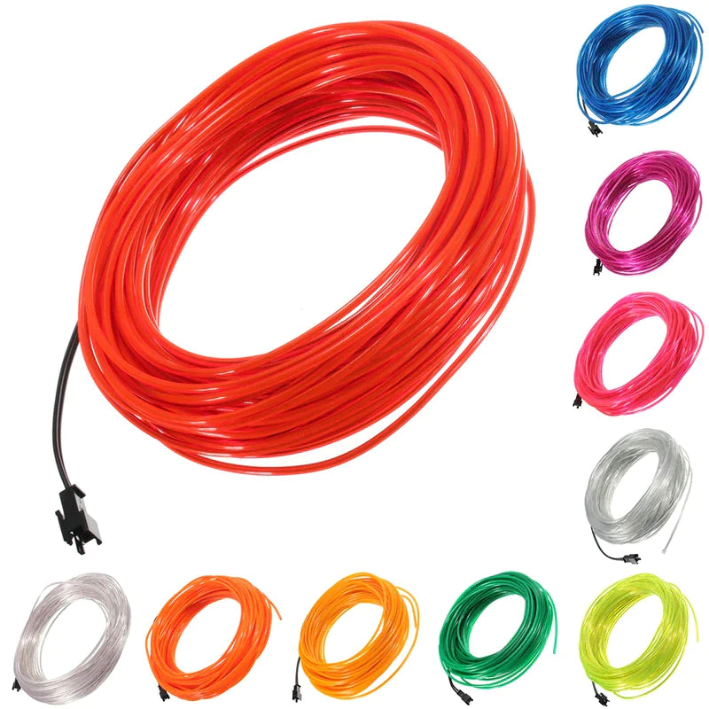 Neon LED Light Glow EL Wire String Strip Rope Tube Decor Car Party + Controller