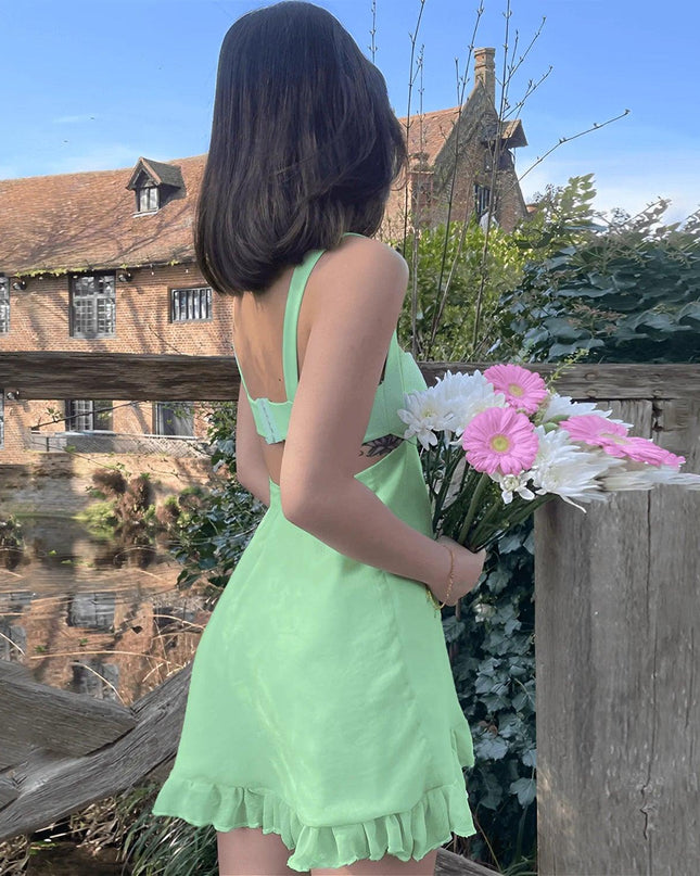French Green Dress