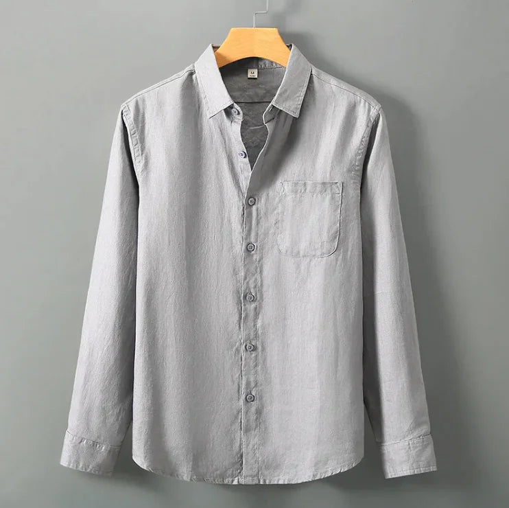 Breezy Linen Stand-Collar Shirt