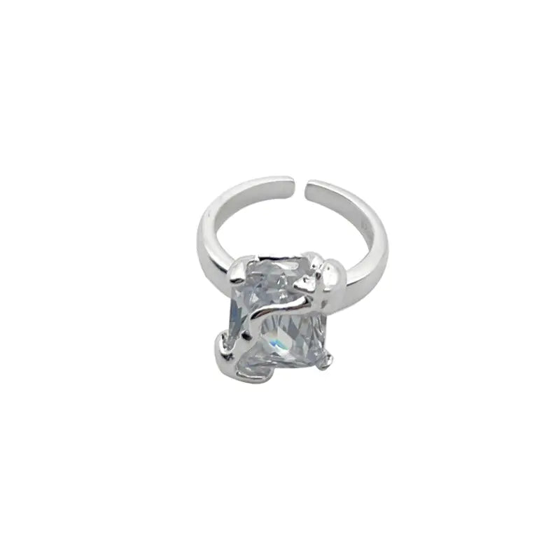 Adjustable Square Zircon Ring