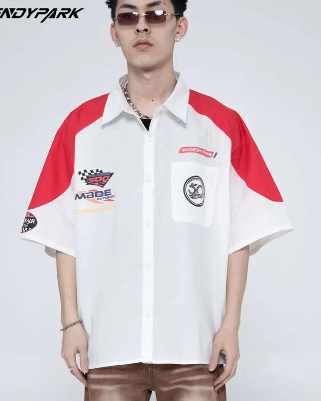 Men's Patchwork Oversized Shirts