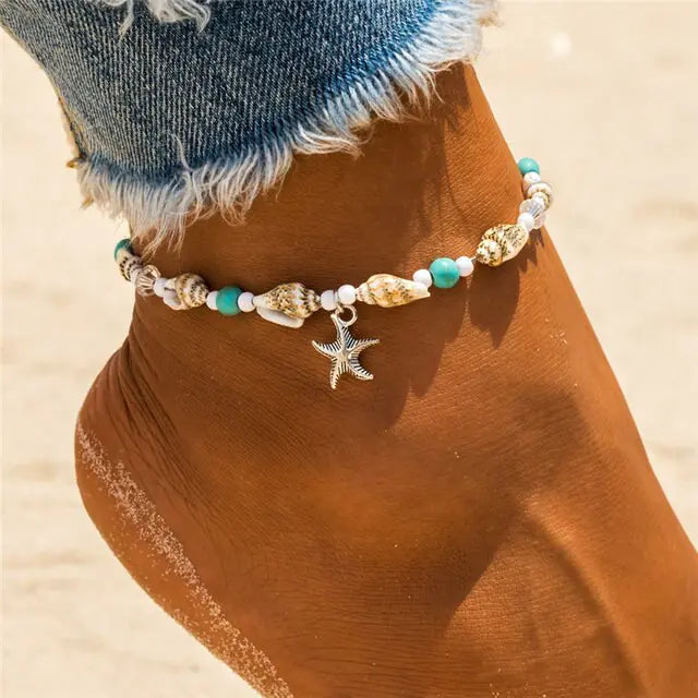 Sea Shell Beads Multilayer Anklets