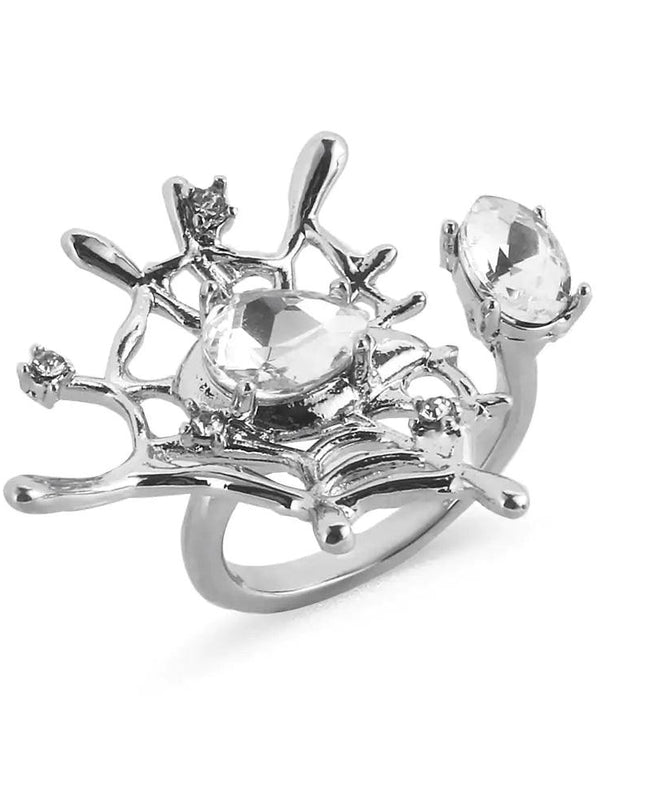 Spider Web Silver Ring