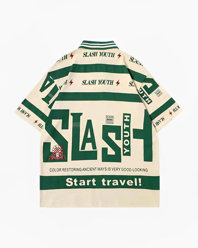 Oversized Slash Polo Shirt