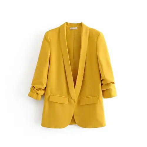 Notched Collar Blazer Coat