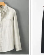 Beige top Black pants / Large