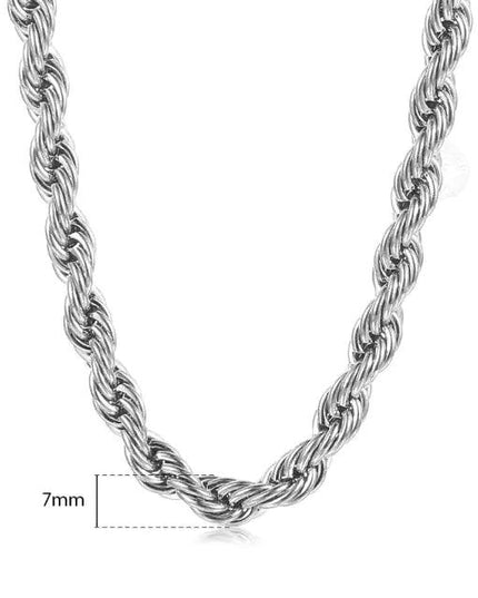 Twisted Rope Link Chain Necklace