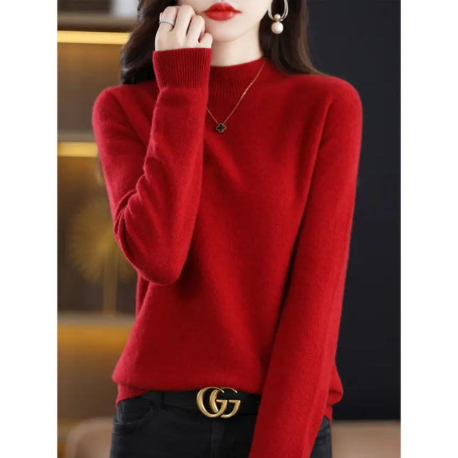 Seamless Half-Neck Loose Pullover