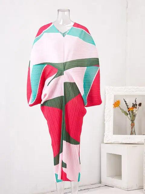 Circle Block Pleated Dress