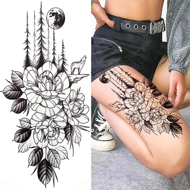 Flowers and Animals Body Tattoos