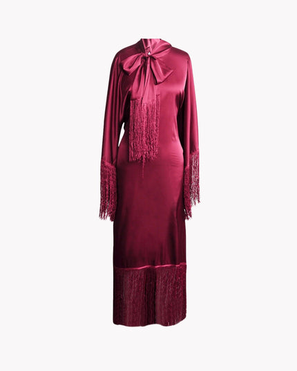 Burgundy Tassel Dress