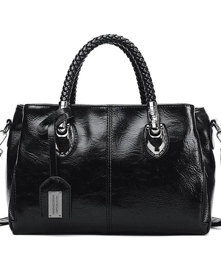 Soft Leather Boston Shoulder Bag