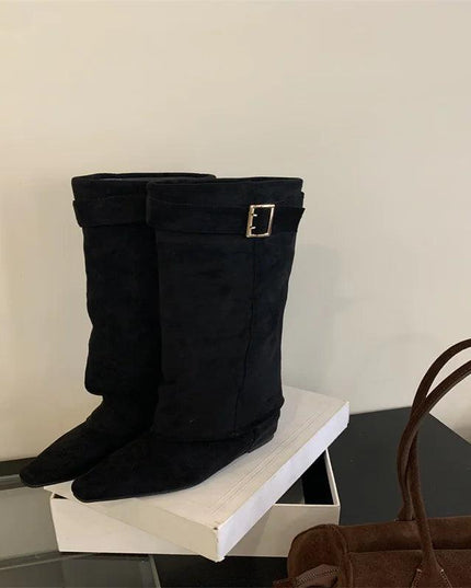 Chunky Heel Short Winter Boots
