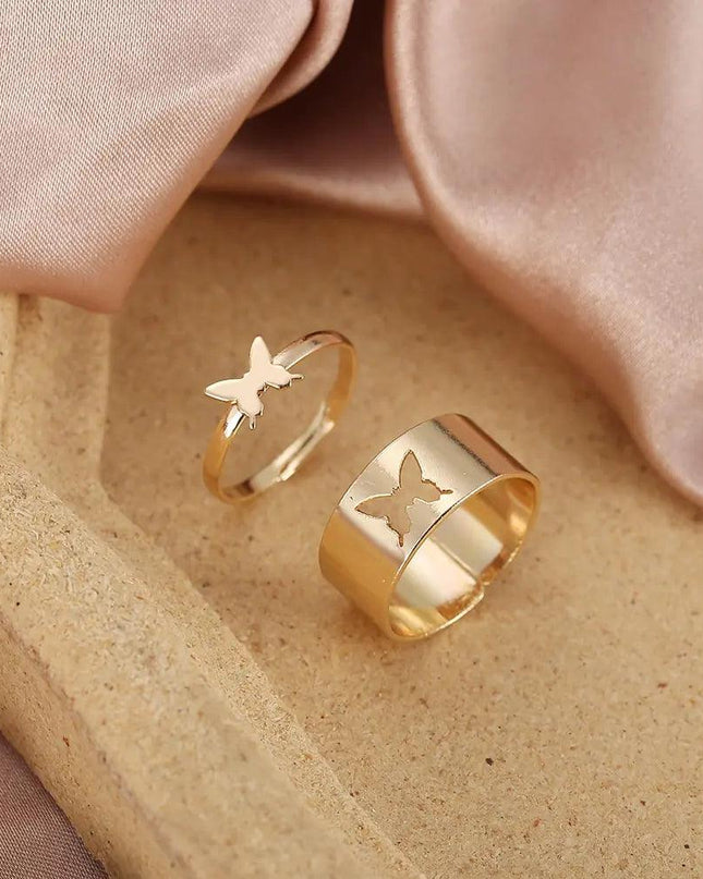 Vintage Butterfly Ring Set