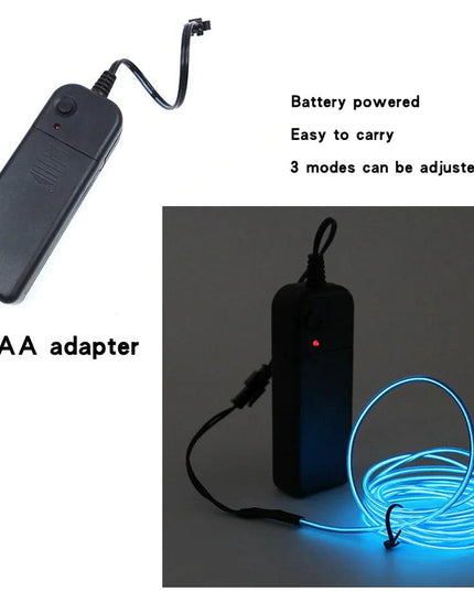 Neon LED Light Glow EL Wire String Strip Rope Tube Decor Car Party + Controller