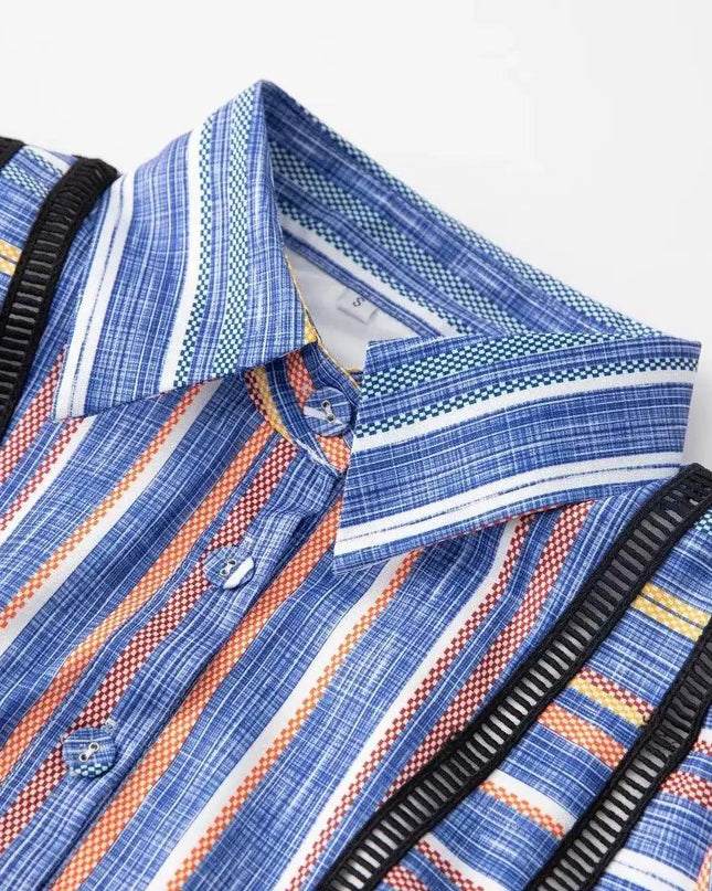 Polo Collar Striped Dress