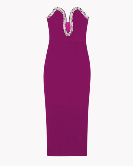 Bejeweled Backless Evening Dress