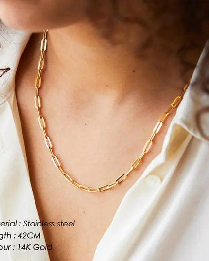 Fashion Paperclip Link Chain Necklace