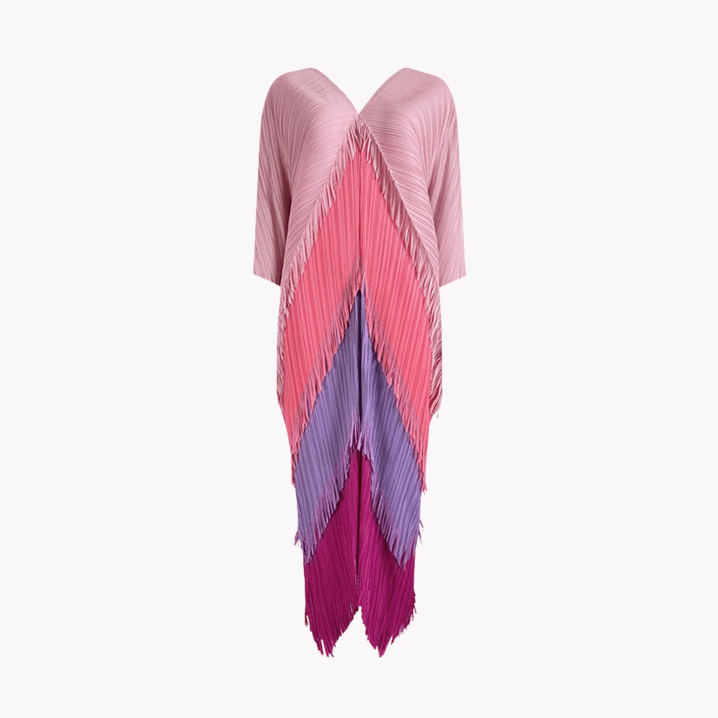 Tassel Colorblock Pleated Dress