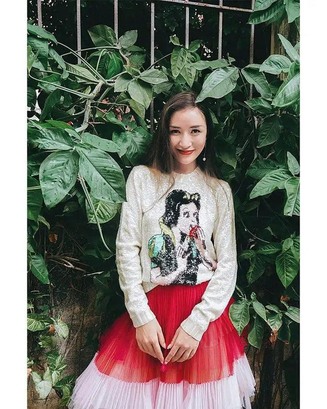 Snow White Sequin Sweater