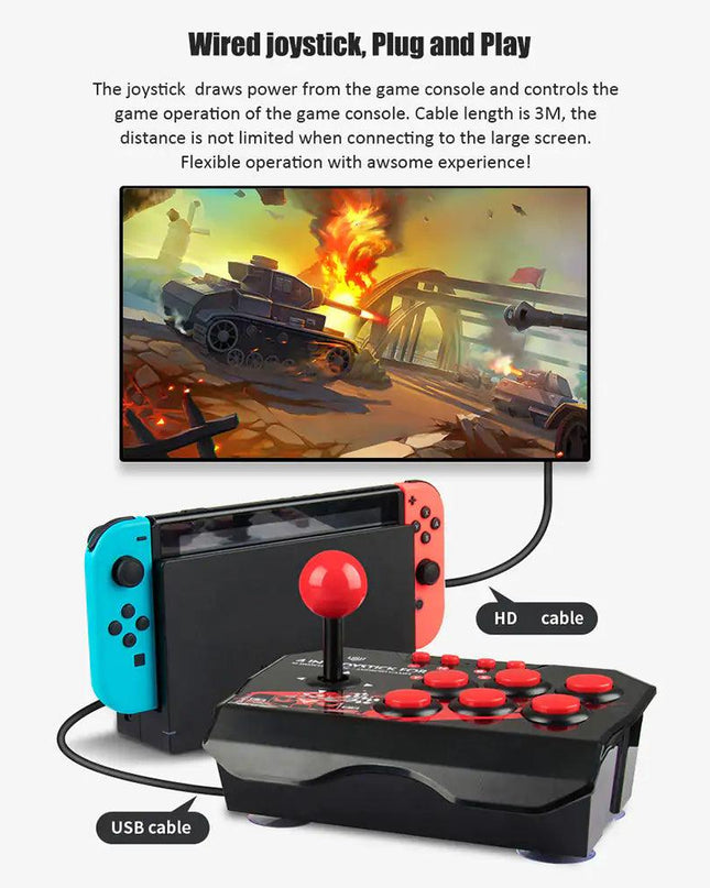4-in-1 USB Wired Game Joystick Retro Arcade