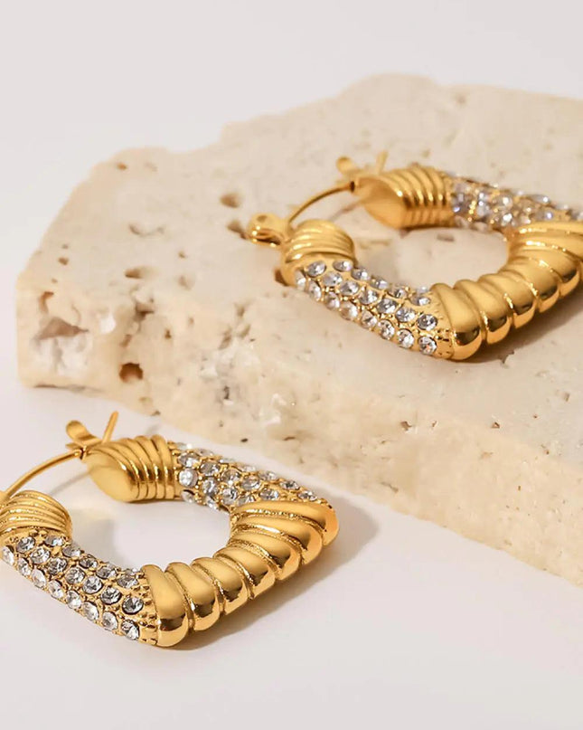 18K Gold Plated Inlaid Cubic Zirconia Earrings