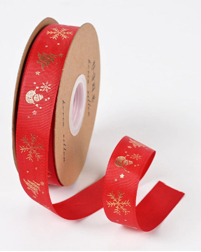 Ribbon Printed Christmas Design Decoration Gift Packing
