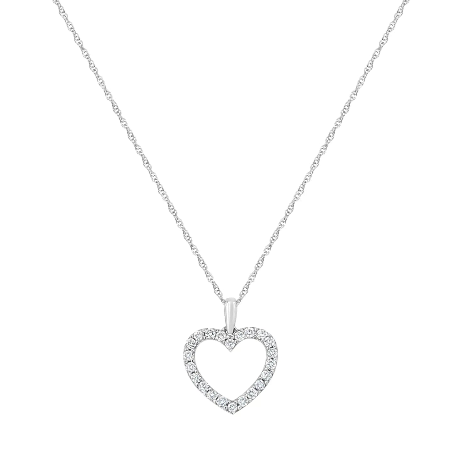 Sterling Silver 1/2 cttw Lab Grown Diamond Heart Pendant Necklace (F-G Color, VS2-SI1 Clarity)