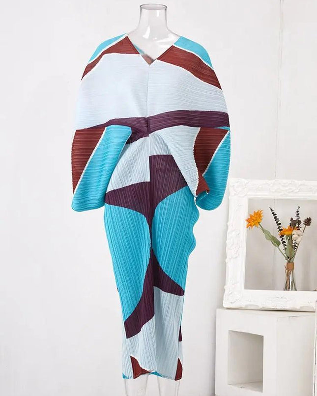 Circle Block Pleated Dress