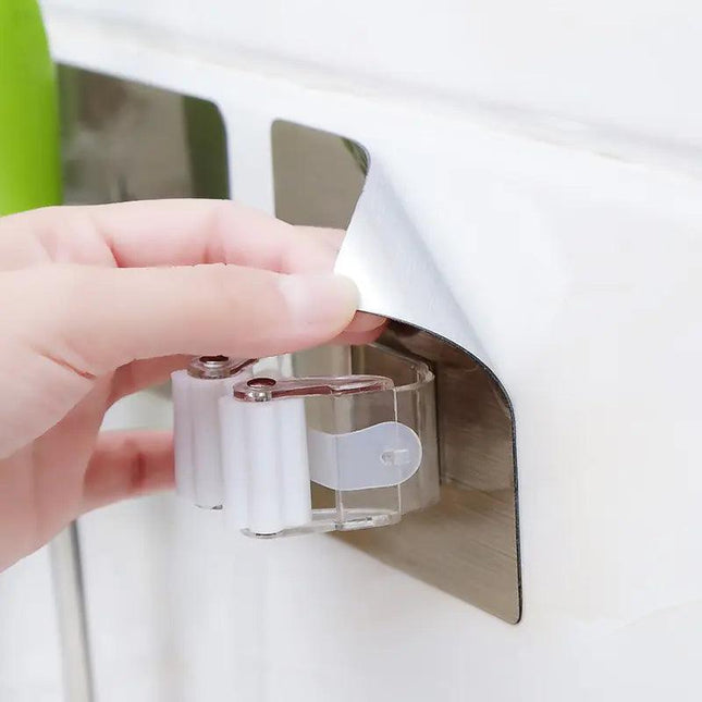 Adhesive Multi-Purpose Hooks Wall Mounted Mop Organizer Holder