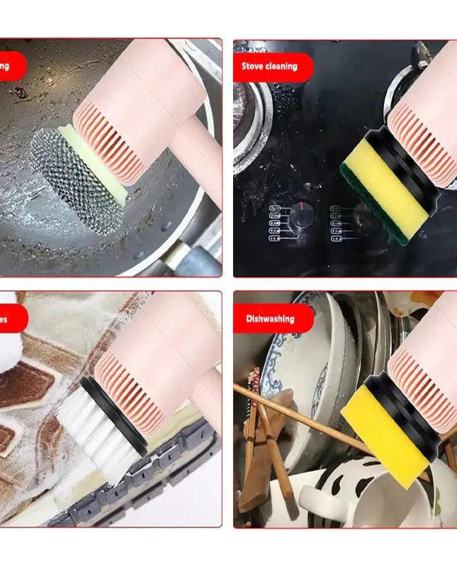 Electric Cleaning Brush 3 Brush Heads Cleaner Multifunctional