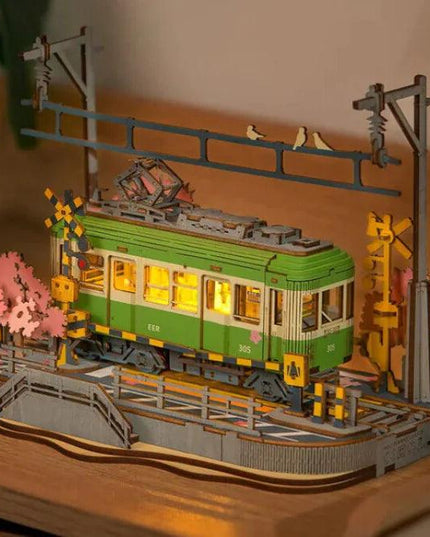 Sakura Journey Tram Car 3D Wooden Puzzle