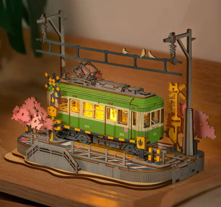 Sakura Journey Tram Car 3D Wooden Puzzle