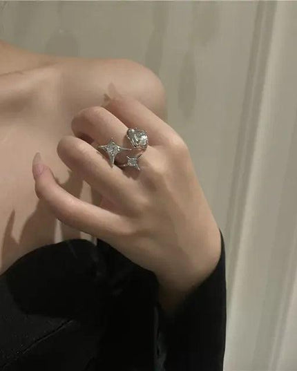 Crystal Opal Star Ring