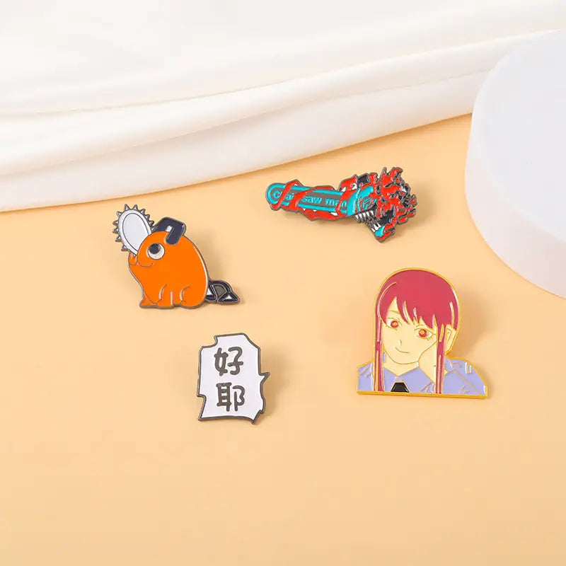 Japan and Hell Mascot Brooches