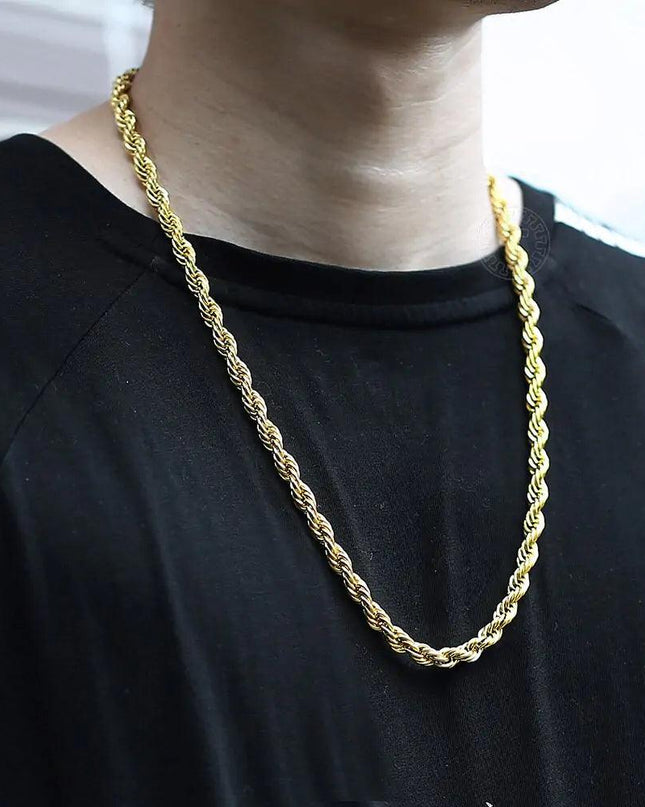 Twisted Rope Link Chain Necklace