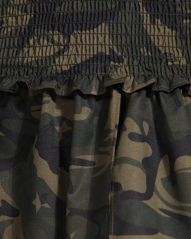 Camouflage Elastic Strapless Dress