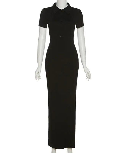 Mirage Knit Short Sleeve Sweater Maxi Dress